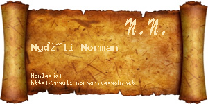 Nyúli Norman névjegykártya